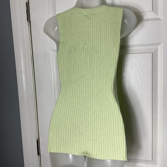 TOPSHOP Ribbed Knit Tank Green - Picture 9 of 16